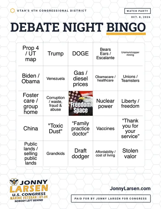 Debate Night Bingo card 3