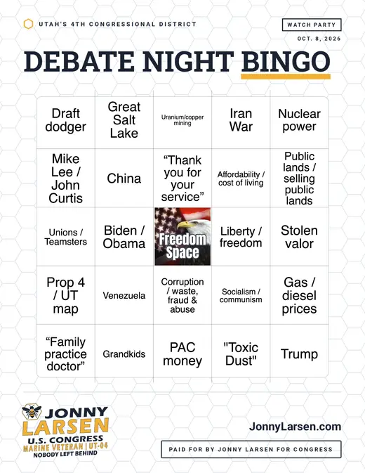 Debate Night Bingo card 5